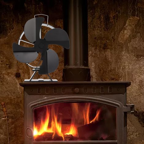 Moteur de cheminée à 4 pales, ventilateur de cheminée auto-générateur, ventilateur de cheminée thermique, ventilateur de cheminée résistant aux hautes températures, ventilateur de circulation d'air. (1/5)