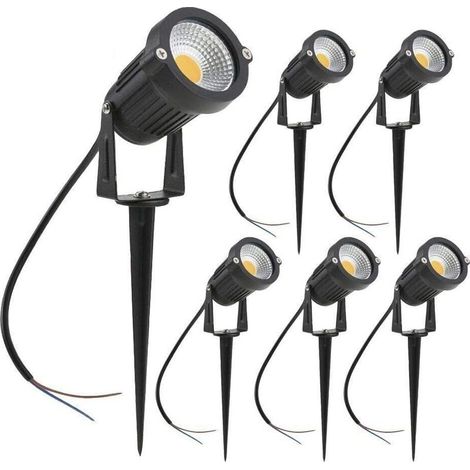 Lot de 6 spots LED extérieur 3W – Lumière blanc chaud 3000K 1440LM – Étanche IP65 – Installation facile avec piquet – Éclairage directionnel ajustable (1/5)