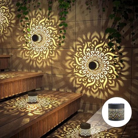 LISM 2 Stück Solar Mandala Sonnenblume Sonnenblume Pfingstrose Stehlampe Wandlampe Gartendekoration Landschaft (1/5)