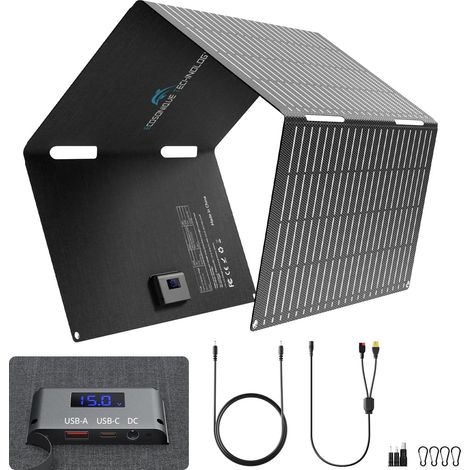 Panneau Solaire Pliable de 60 W avec Affichage Numérique Charge Rapide (1/5)