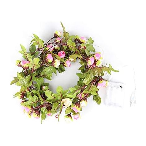 20 LED Blatt Künstliche Blumengirlande Batteriebetriebene Kletterpflanze Nachtlicht für Weihnachten Hochzeit Haus und Garten Party Weihnachten (1/5)