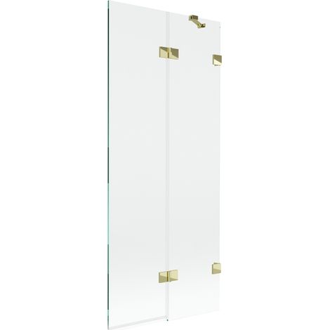 Paroi de baignoire Mexen Lunar 2 volets droite 80 x 150 cm, transparent, or - 897-080-100-50-00-P (1/5)