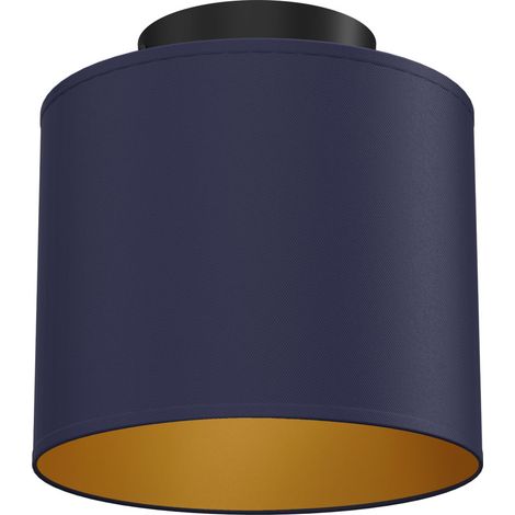 Plafonnier minimaliste 1xE27 Arden Luminex en tissu bleu marine et doré (1/2)