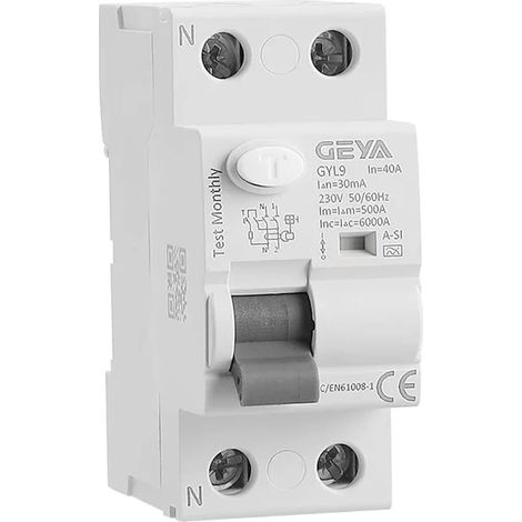 Disjoncteur électromagnétique super immunisé de type RCD RCCB ELCB A-SI retardé Heure (2P 40A 30mA) (1/4)