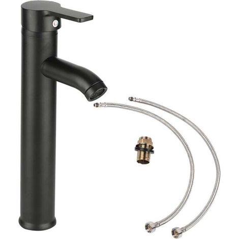 Hakeeta Robinet Noir en Acier Inoxydable Antique, Ruban pour Eau Froide pour Baignoire de vadrouille, résistant à la Corrosion, antirouille et Durable A (1/4)