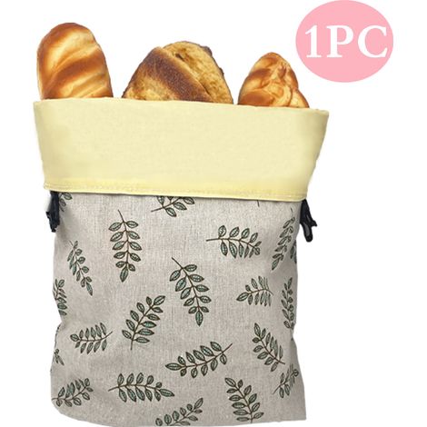Sac à pain double couche en cire d'abeille, réutilisable, pour conserver les aliments à base de levure - motif feuille (1/3)