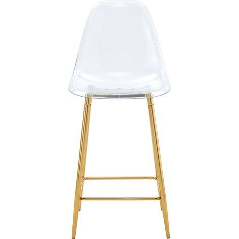 Lot de 2 tabourets de bar transparents avec structure métallique – Design moderne pour cuisine, bar ou salle à manger (1/5)