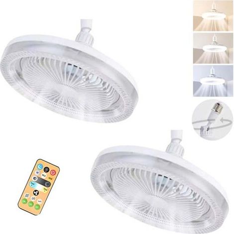 ventiladores de techo modernos con luz, rotación de 360°, control remoto inteligente - Base no incluida (1/4)