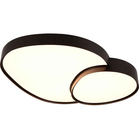 Plafoniera LED forma organica, metallo, nero opaco, L 77 cm, Rise (1/4)