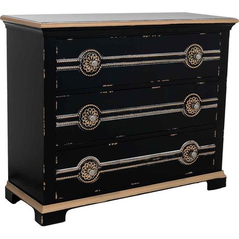 Comoda de madera negra 98x38x80h cm (1/5)