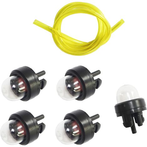 Lot de 5 poires d'amorçage avec 1 m de durite de carburant, adaptées aux débroussailleuses et tronçonneuses. (1/5)