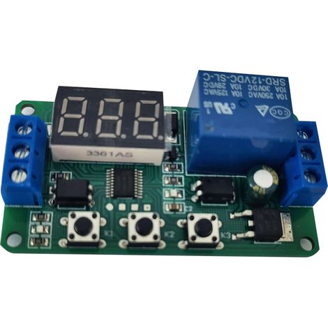 Module relais avec minuteur à retard numérique écran LED 12V pour automatisme et commande interrupteur