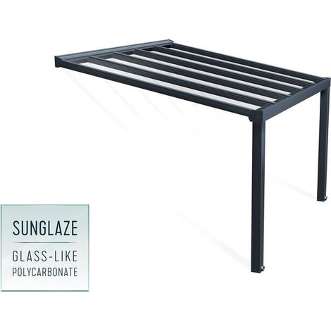 Palram – Couverture de patio 3,4x3,7m blanche – Aluminium robuste – Panneau polycarbonate 4mm – Résistance au vent 120 km/h – Charge de neige 120 kg/m² – 705893 (1/5)