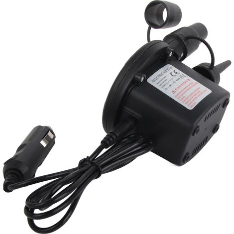 Pompe à air électrique DC12V pour gonfler et dégonfler à domicile, gonfleur électropompe pour matelas pneumatiques, lits gonflables et jouets gonflables avec 3 embouts (1/5)