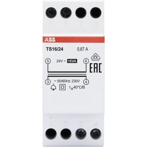 [NEUWERTIG] B-Ware ABB Klingel-Transformator 16V 0.7A Hutschiene Transformator für Türklingeln 230V (1/2)