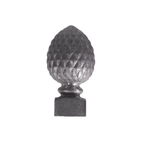 Pomme de pin sur socle - Hauteur 143mm Diamètre 75mm Largeur de la base 48mm - Fonte - À visser - DECO FER FORGE (1/3)