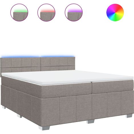 Maison Exclusive - Sommier à lattes de lit avec matelas Taupe 200x200 cm Tissu (1/5)