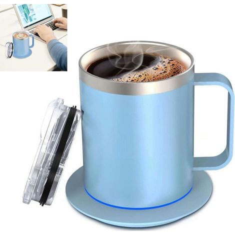 Set isolante per tazza e coperchio, isolante per tazza da caffè, caricabatterie, tazza, coperchio, adatto al contatto con gli alimenti, design a doppia parete. (1/5)