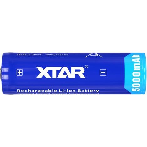 .1 Batterie Xtar 21700 3.6V Li-ion 5000mAh.