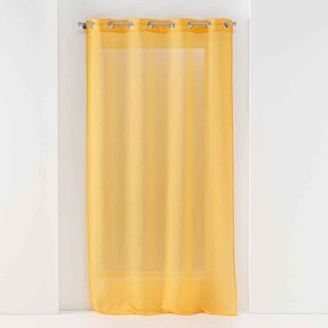 Rideau Voilage à Œillets "Sandra" 140x180cm Jaune (1/5)