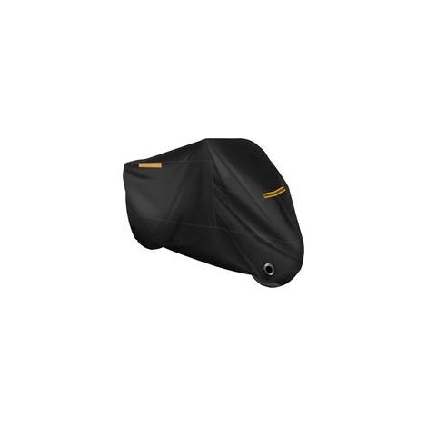 Housse moto imperméable XXL protection solaire antivol bandes réfléchissantes noir (1/5)