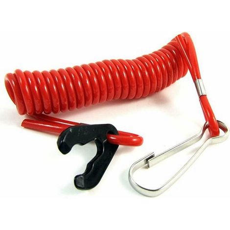 jeu de couleurs : rouge + noir  matériau : ABS  coupe-circuit pour moteur hors-bord de bateau à moteur avec corde de traction d'urgence. (1/5)