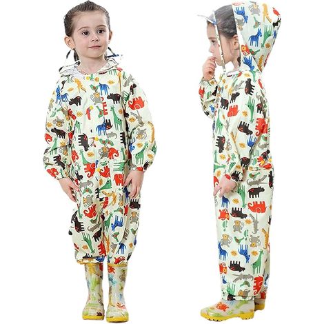 Combinaison imperméable une pièce pour bébé, imperméable à capuche, combinaison imperméable pour enfants de 1 à 7 ans. (1/5)