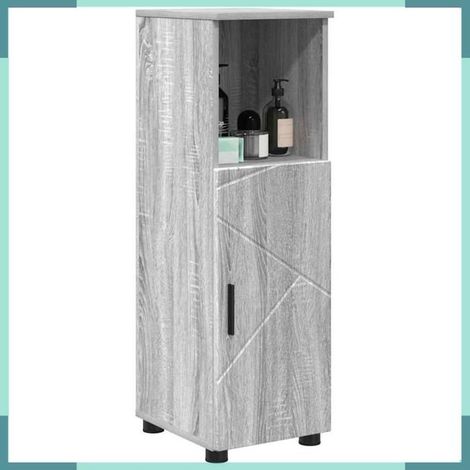 Cabinet de salle de bain - 883320 - Gris Sonoma - 30 x 35 x 95 cm - Bois d'ingénierie et métal (1/5)