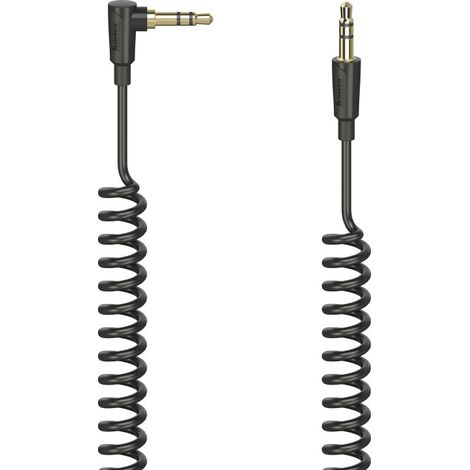 Hama 3.5 mm Klinken-Spiralkabel 90° Stereostecker 0,75 m