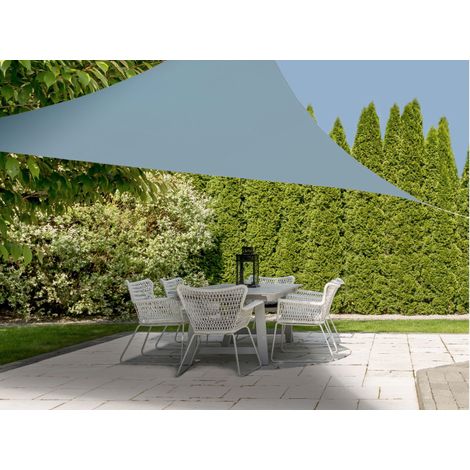 Toile Ombrage Triangulaire Bleu Vert - 360x360x360cm (1/2)