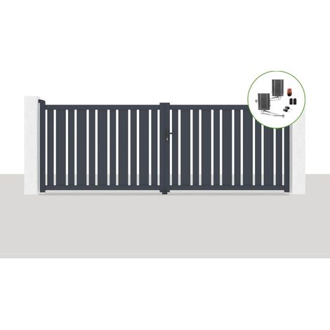 Pack portail battant électrique 400x140cm VEYMONT + Motorisation BUNKER B500 (1/5)