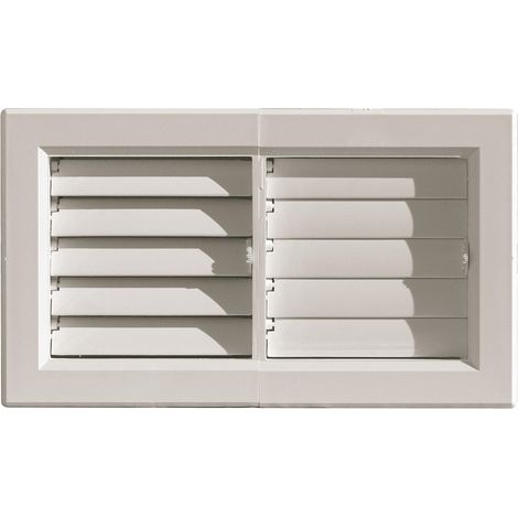 First Plast – Grille aération VMC encastrable 240 x 140 mm – Résistante jusqu'à 80°C – 2 volets réglables – Installation facile (1/2)