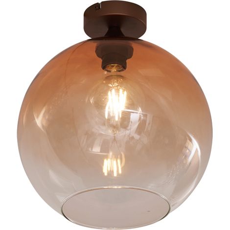 QAZQA Lampada da soffitto sandra - Art déco - Vetro,Metallo - Bronzo - Sfera Max. 1 x Watt (1/5)