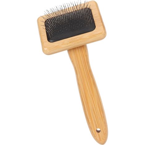 Peigne pour chien pour un pelage lisse, avec coussin d'air intégré, facile à nettoyer. Peigne tressé pour animaux (petite taille). (1/5)