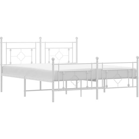 Maison Exclusive - Giroletto con Testiera e Pediera Metallo Bianco 150x200 cm (1/5)