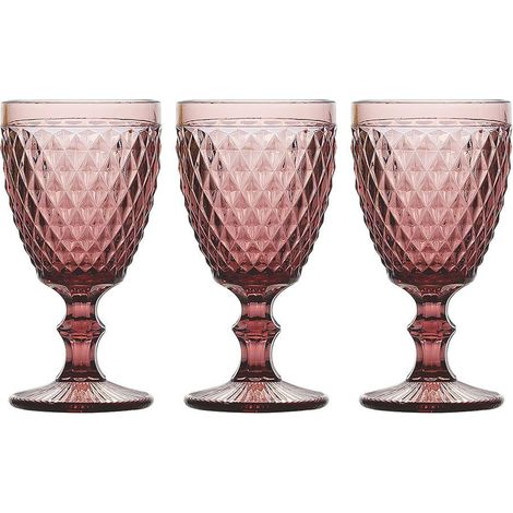 TOGNANA Set 3 Calici Diamond Ciclamino Vetro Rosa (1/4)