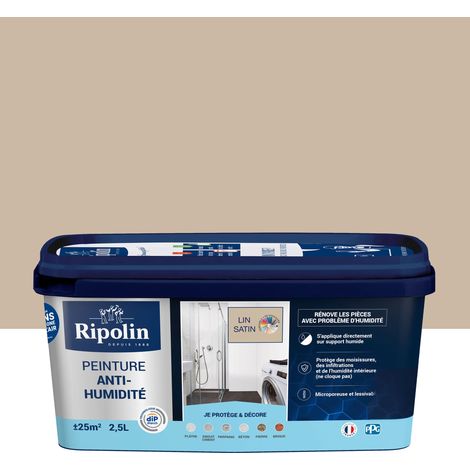 Peinture Anti-Humidité - Satin - 2,5L - Lin - Ripolin (1/5)