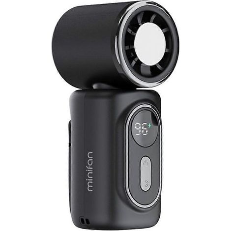 Mini ventilateur portable à pince, mini ventilateur avec support parapluie portatif, rotatif, idéal pour les voyages et le camping, noir. (1/5)