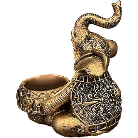 Elefantenfigur, Kerzenhalter, Stumpenkerzenständer für Kamin, Esszimmer, Esstisch, Wohnaccessoires-C (1/5)