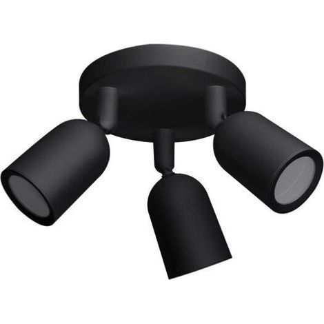 Spot LED en saillie Triple Orientable pour ampoule GU10 - Noir - SILUMEN (1/4)
