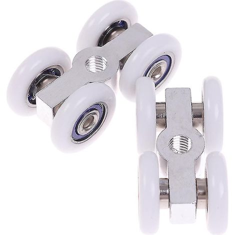 1 paire de roulettes pour porte coulissante à 4 roues - Accessoires de quincaillerie pour porte d'entrée - Hfmqv (1/4)