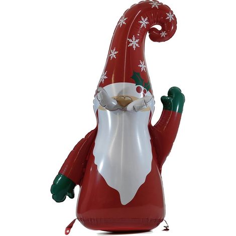 Babbo Natale Gonfiabile da casa Giardino interno esterno albero di natale cm 106 gnomo elfo decorazione addobbo natalizio che saluta (1/5)