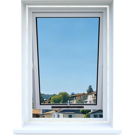 Fliegengitter für Dachfenster, Insektenschutz für Kippfenster, zuschneidbar auf Fenstergrößen bis zu 150 x 180 cm, Schwarz (1/5)