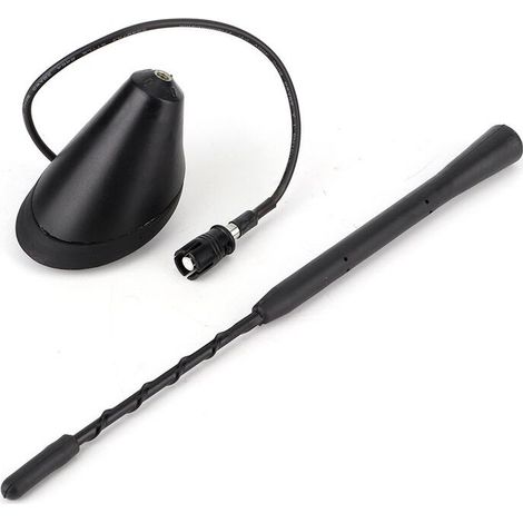 Antenne c3, Antenne de Voiture, mât d'antenne de Tige d'antenne en Spirale AM de Radio FM Universelle Noire de Voiture avec la Base