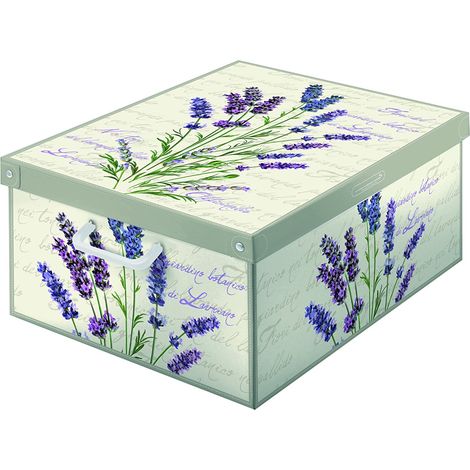Boîte de rangement avec couvercle Avec des poignées Lavande (Reconditionné B)