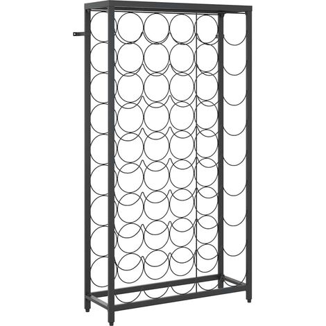 Flaschenregal für 45 Flaschen schwarz 54x18x100cm aus Schmiedeeisen