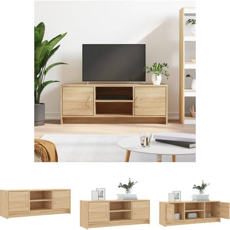 The Living Store - TV-Schrank Sonoma-Eiche 102x30x37,5 cm Holzwerkstoff (1/5)