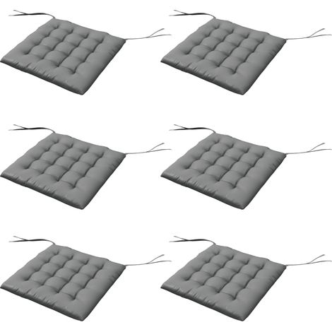 Lot de 6 coussins chaise jardin capitonnés confortables avec attaches 40x40cm (1/5)