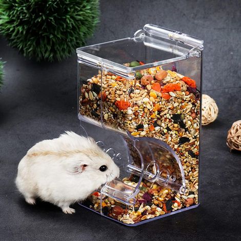 Automatischer Futterautomat für Hamster, geeignet für kleine Haustiere wie Hamster, Igel, Eichhörnchen, Meerschweinchen und Vögel (8 cm x 7 cm x 14 cm). (1/4)