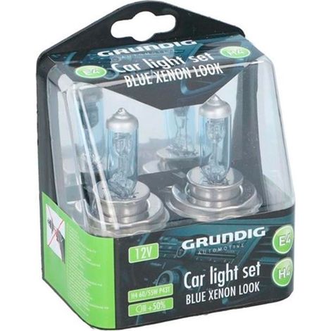Dunlop – Set de 2 ampoules H4 12V xénon – Éclairage puissant pour meilleure visibilité nocturne – Installation plug and play